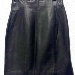 Vintage Pelle Studio Black Knee-Length Pencil Skirt S